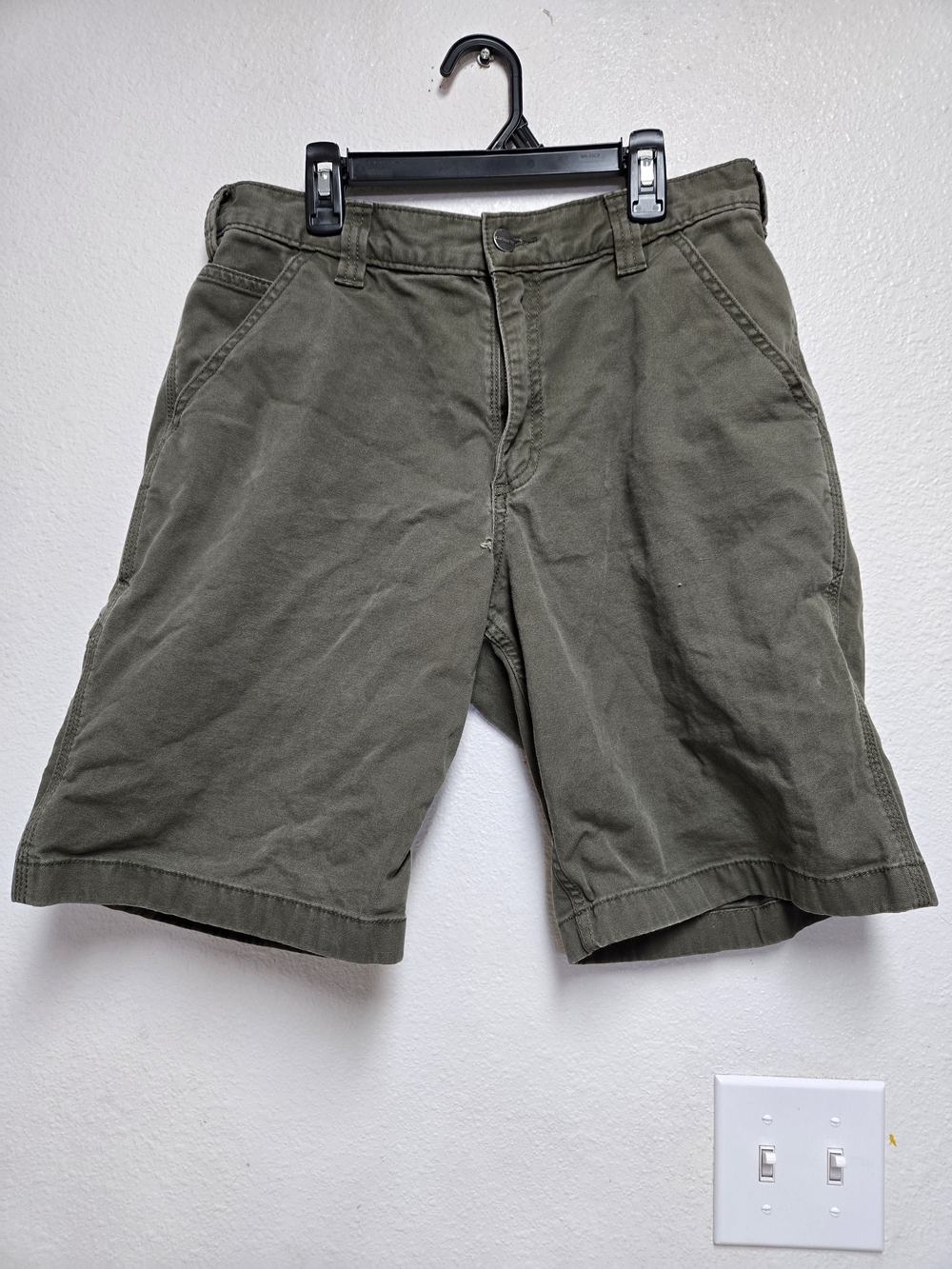 Carhartt Mens Gray Cargo Shorts Size 32 Rugged Flex Relaxed Fit Canvas Work